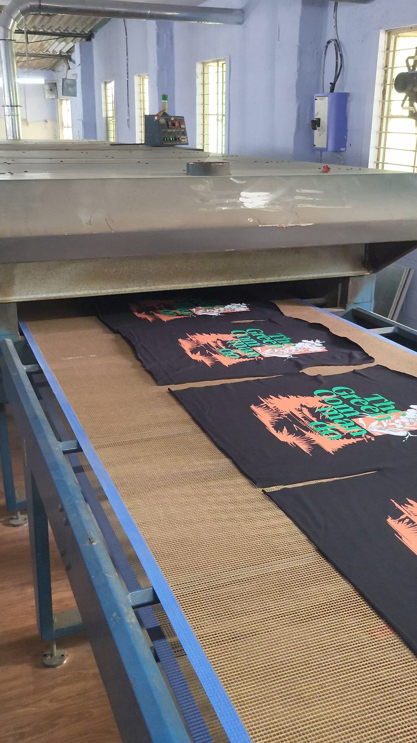 conveyor curing screen printing garments