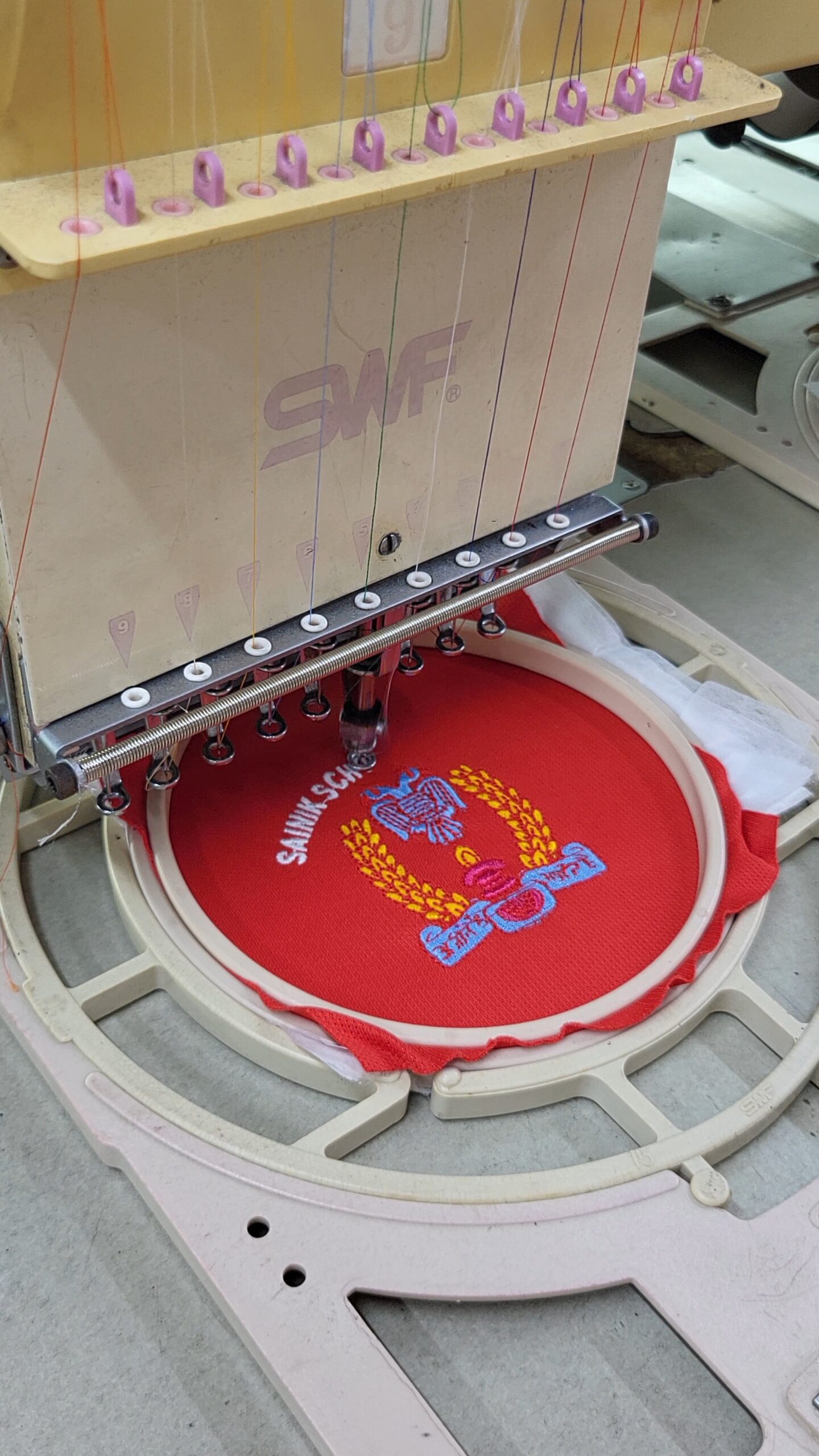 industrial embroidery machine garment logo