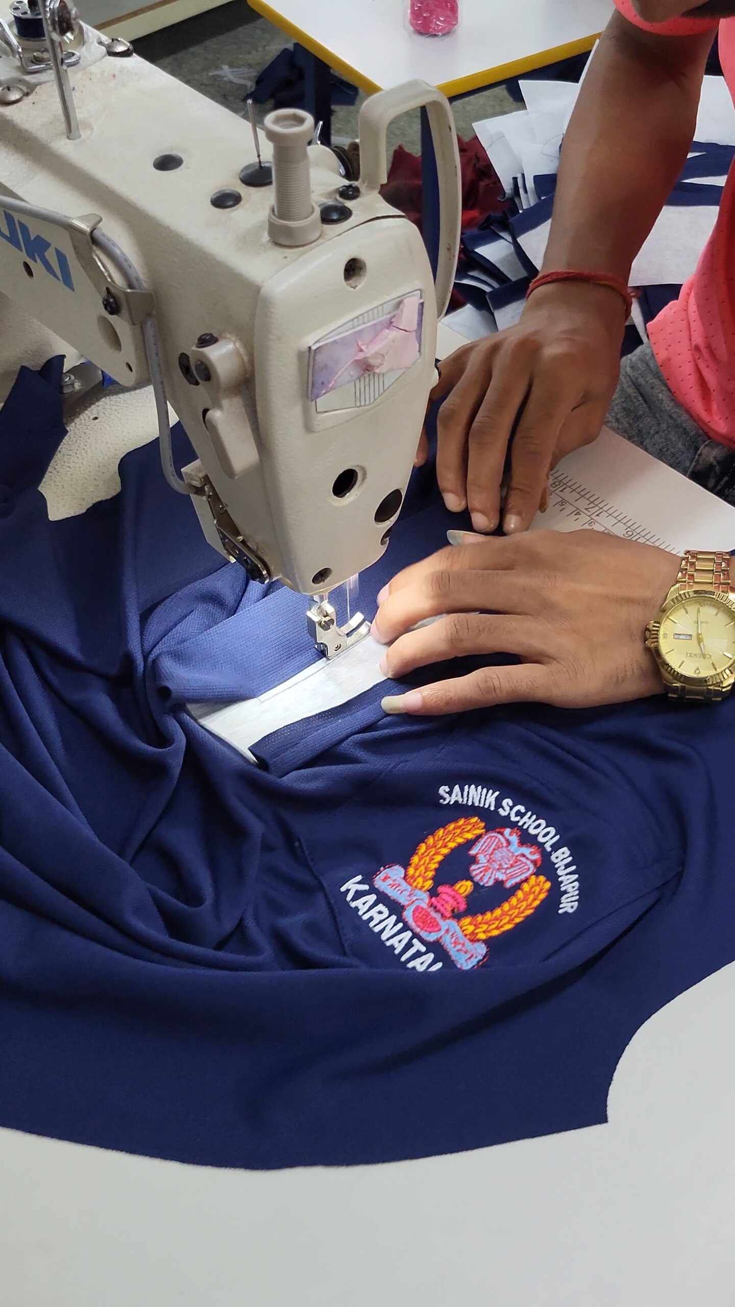 industrial stitching process garment unit